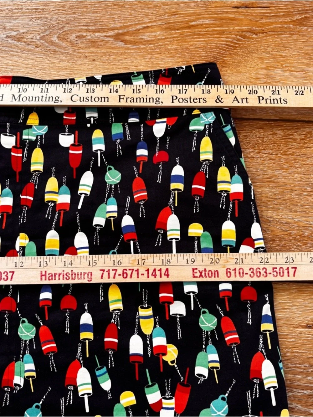 Talbots Size 16p Mini Skirt Nautical Fishing Buoy Novelty Print Comfort Stretch